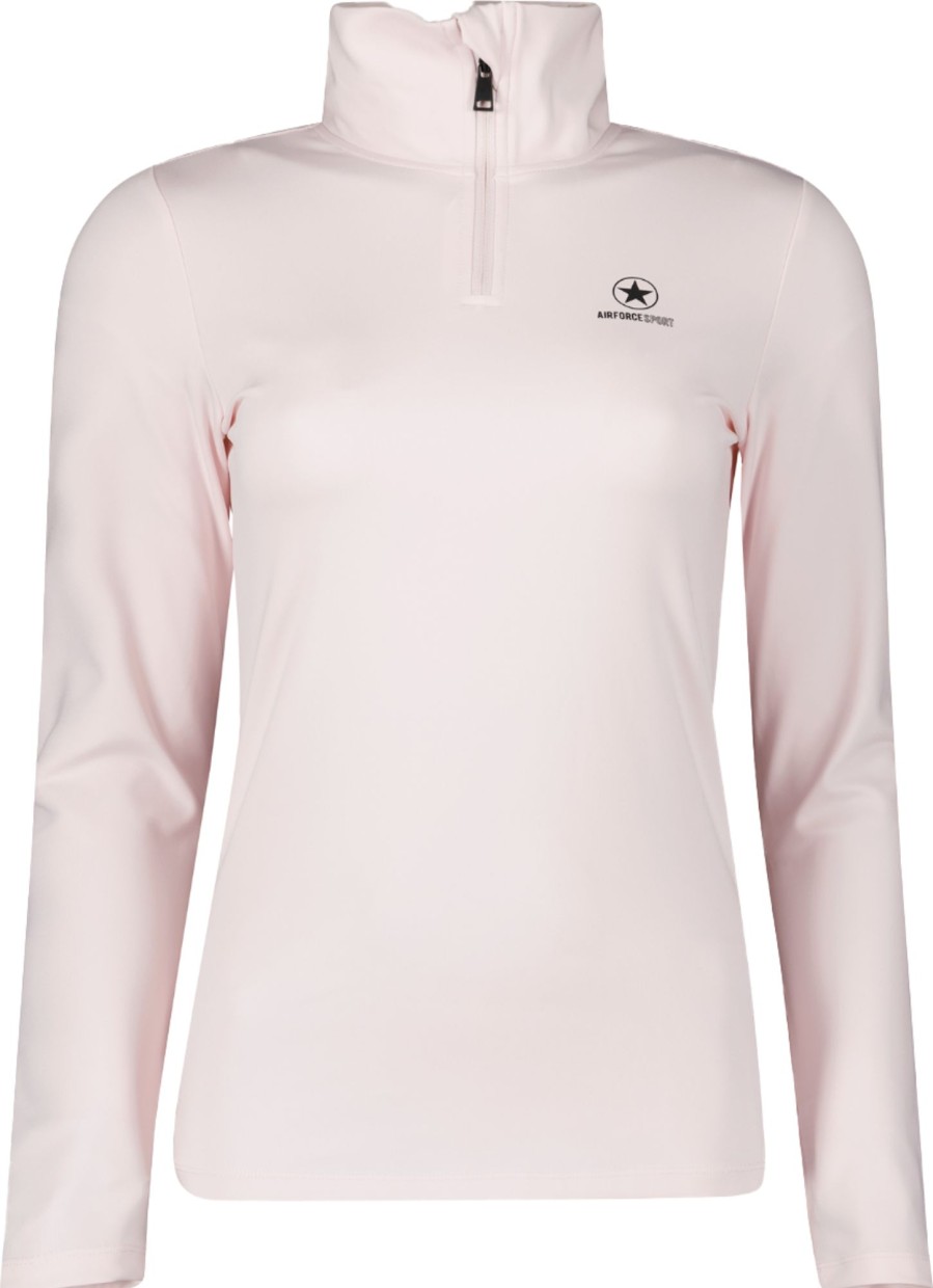 Dames Airforce Sport | Airforce Sport Basic Zip Pully Barley Pink/Black Roze