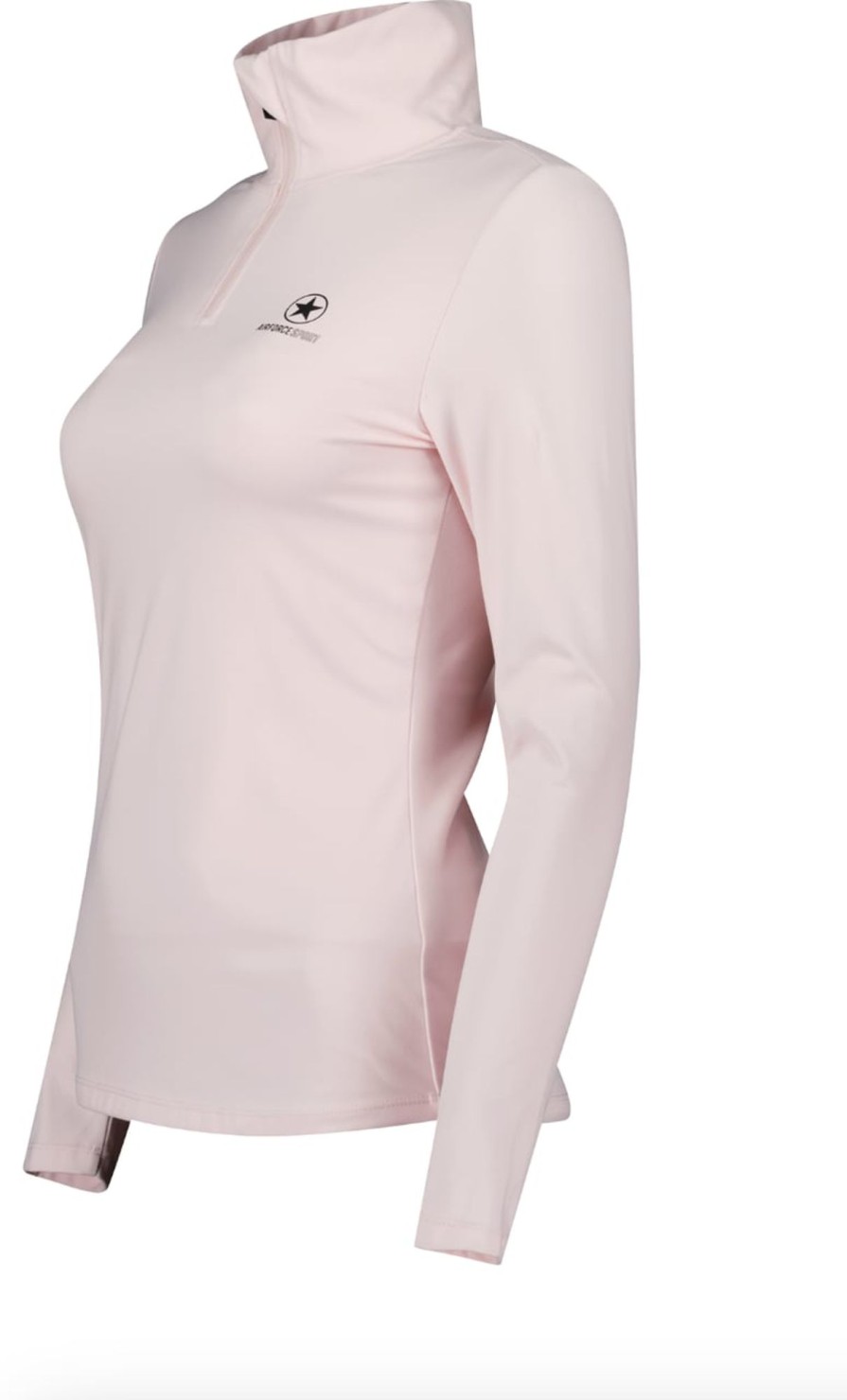 Dames Airforce Sport | Airforce Sport Basic Zip Pully Barley Pink/Black Roze