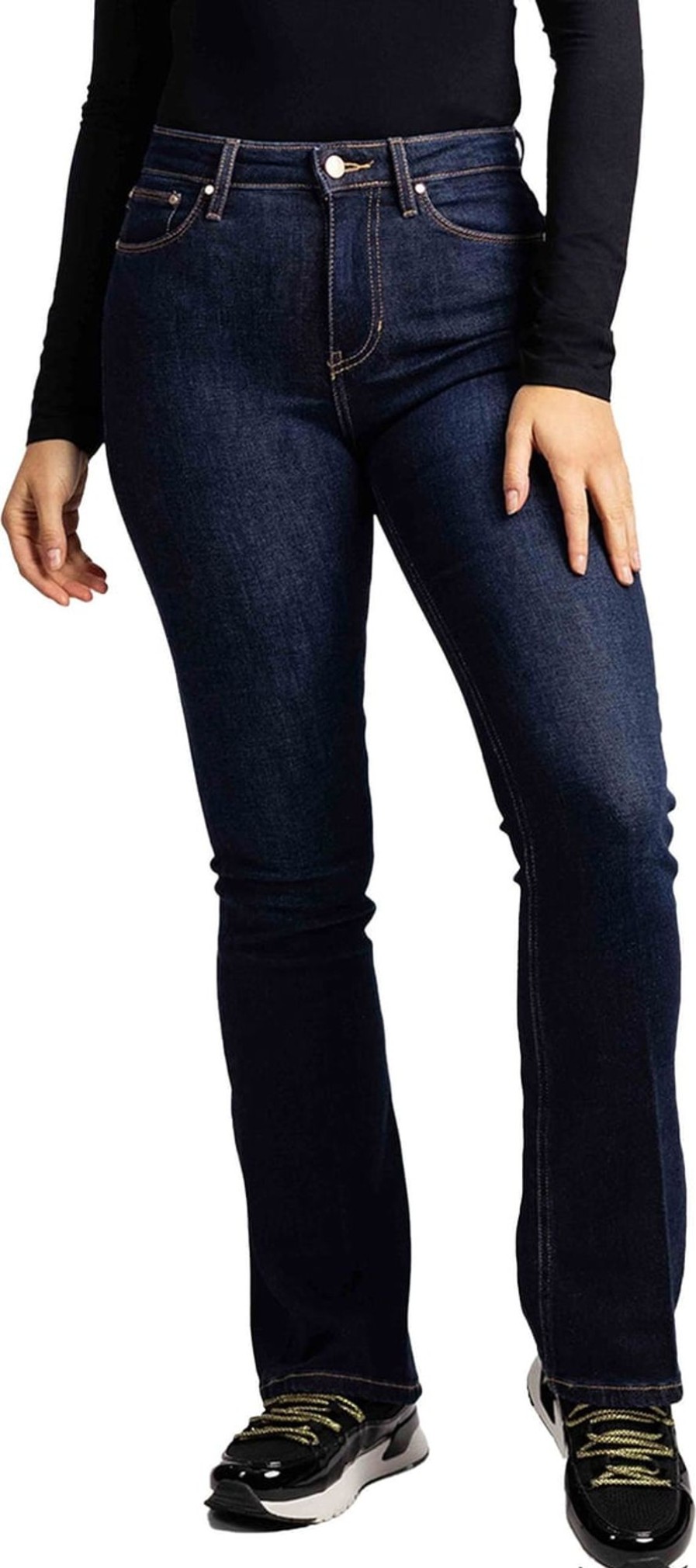 Dames Guess | Guess Sexy Flare Jeans Dames Donkerblauw Blauw