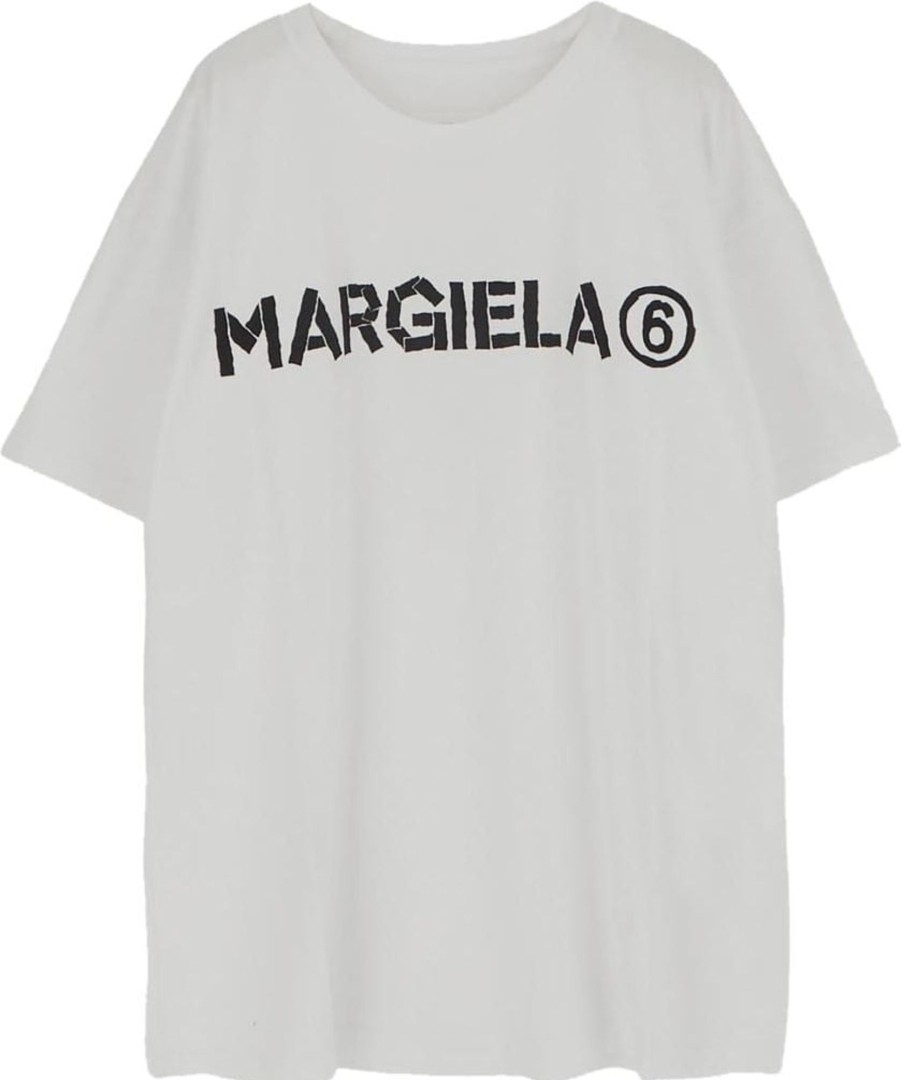 Kids MM6 Maison Margiela T-Shirts | Mm6 Maison Margiela Cotton Logo T-Shirt Wit