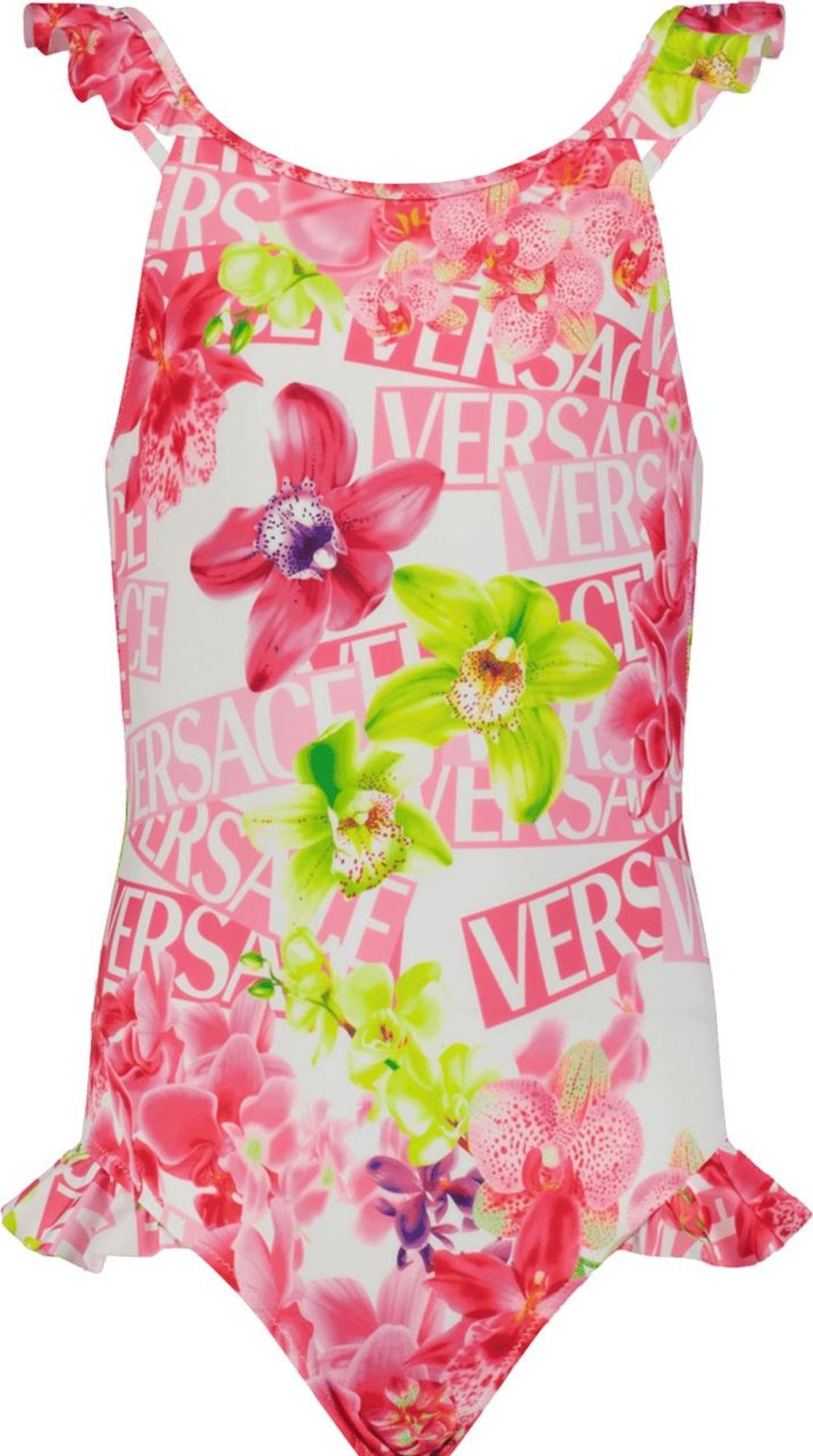 Kids Versace Badkleding | Versace Versace Kinder Meisjes Zwemkleding Fluor Roze Roze