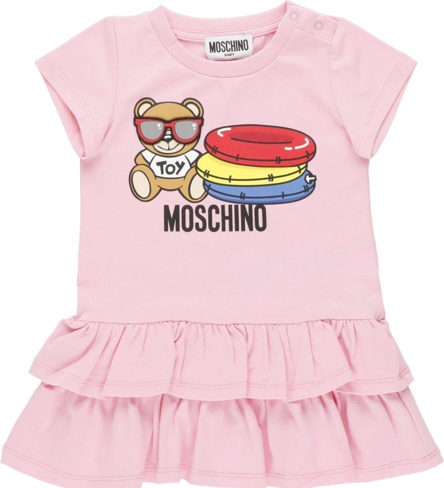 Kids Moschino Jurken | Moschino Moschino Dress Occhiali Newborn Roze