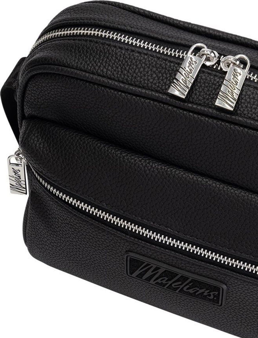 Heren Malelions | Malelions Men Void Messenger Bag - Black Zwart