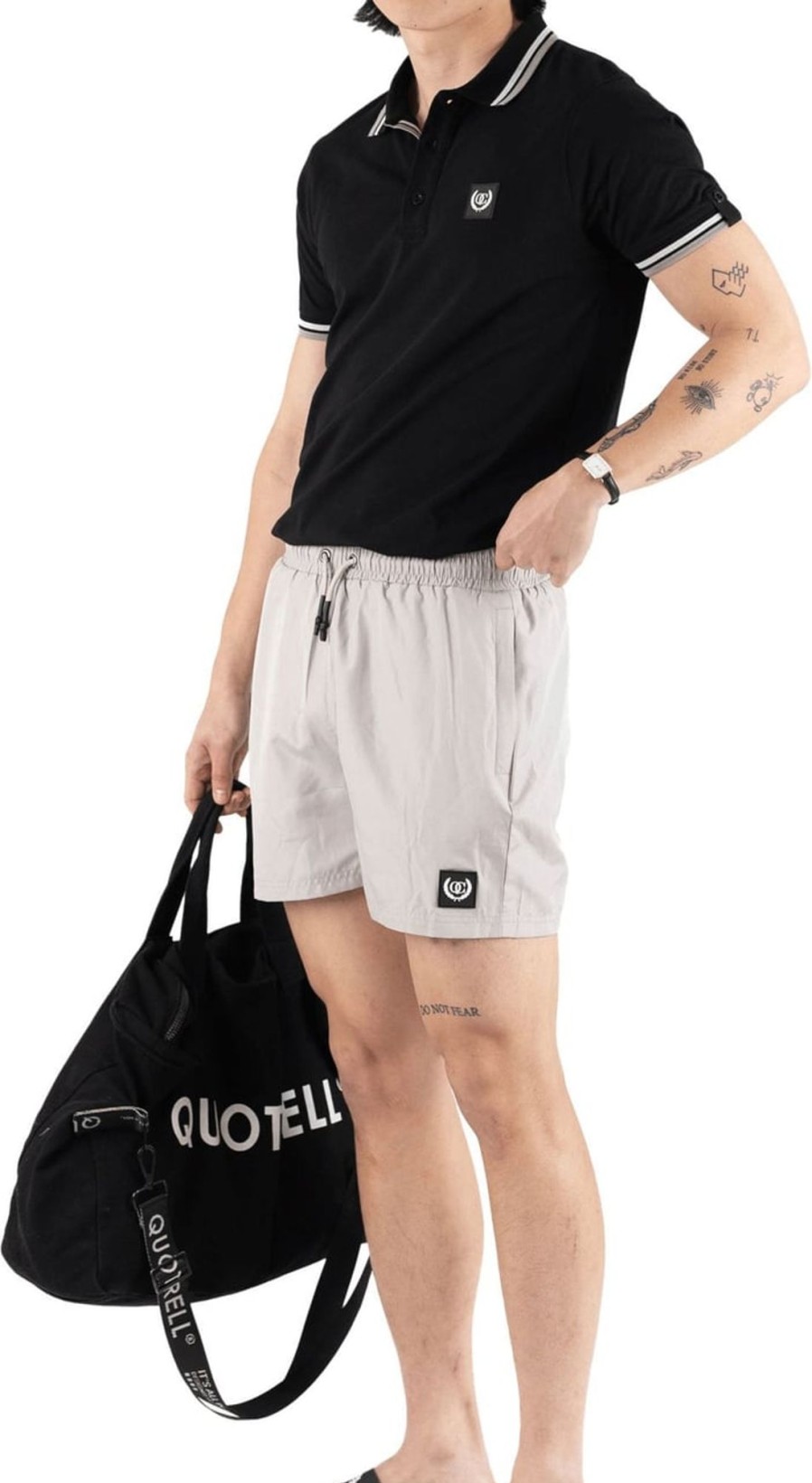 Heren Quotrell | Quotrell Quotrell Couture - Avergne Swimshorts | Taupe/Black Beige