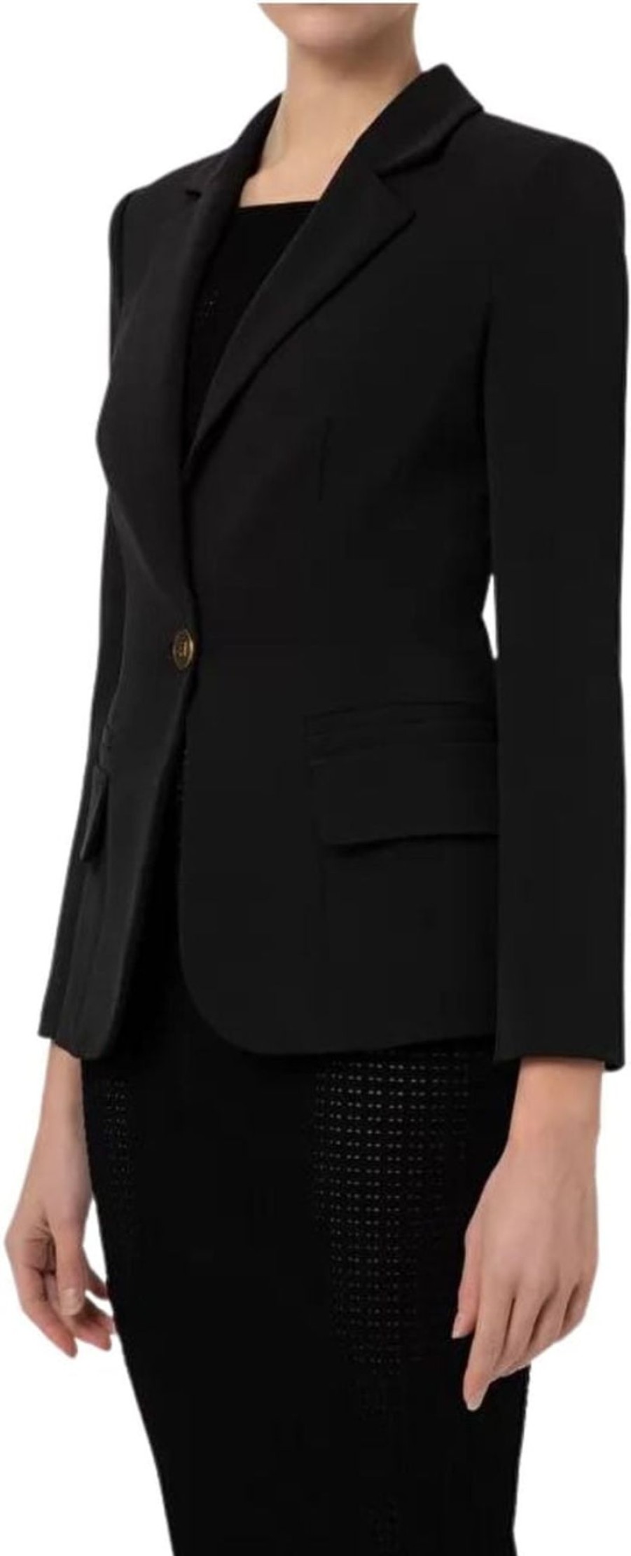 Dames Elisabetta Franchi | Elisabetta Franchi Giacca Blazer Donna Monopetto Zwart