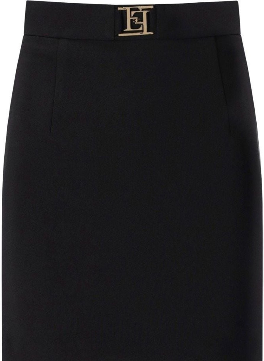 Dames Elisabetta Franchi | Elisabetta Franchi Black Mini Skirt Black Zwart