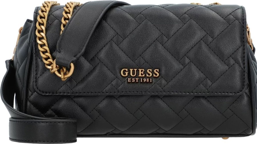 Dames Guess | Guess Gracelynn Flap Crossbody Schoudertas Zwart