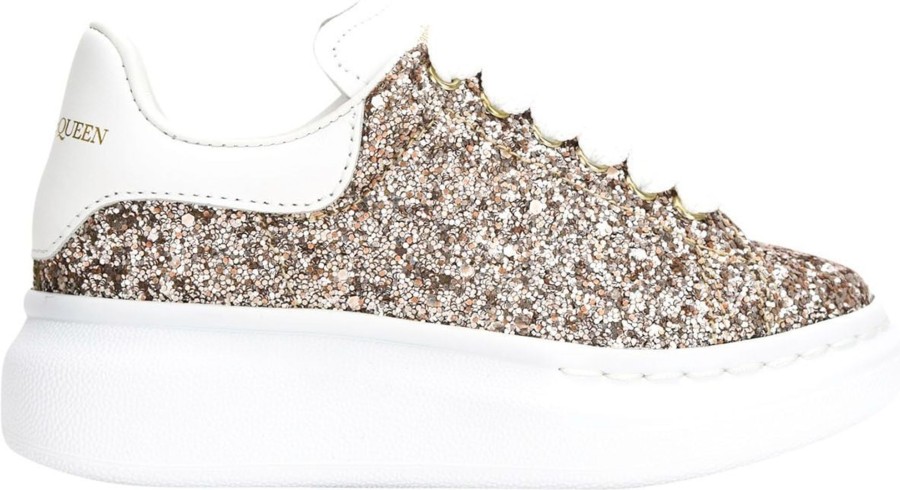 Kids Alexander McQueen Sneakers | Alexander Mcqueen Molly Sneaker Goud-Glitter Goud