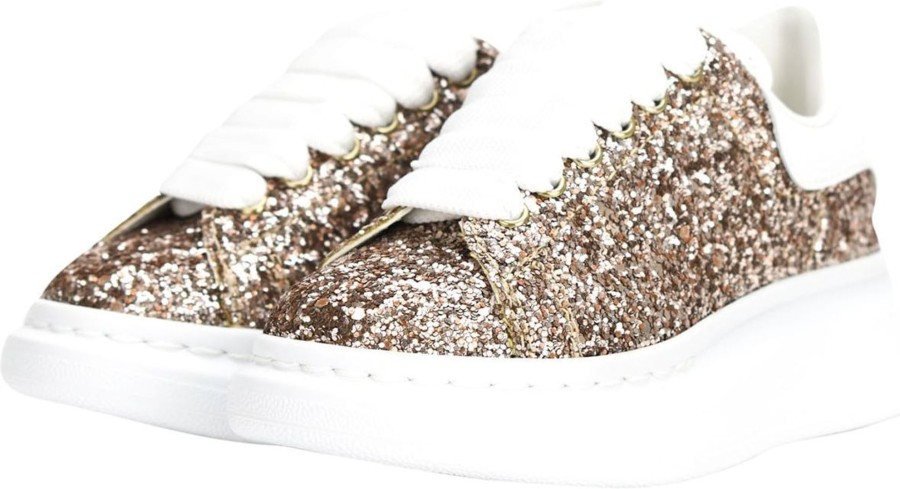 Kids Alexander McQueen Sneakers | Alexander Mcqueen Molly Sneaker Goud-Glitter Goud