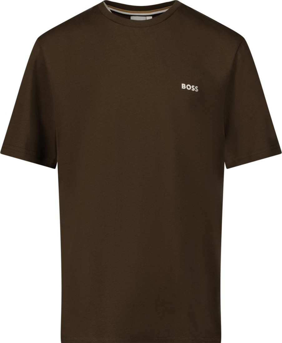 Kids Hugo Boss T-Shirts | Hugo Boss Boss Kinder Jongens T-Shirt Khaki Groen