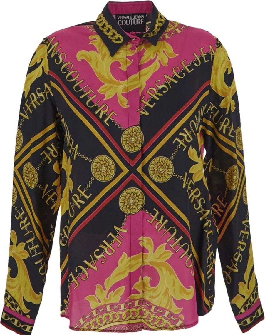 Dames Versace Jeans Couture | Versace Jeans Couture Foulard Print Shirt Roze