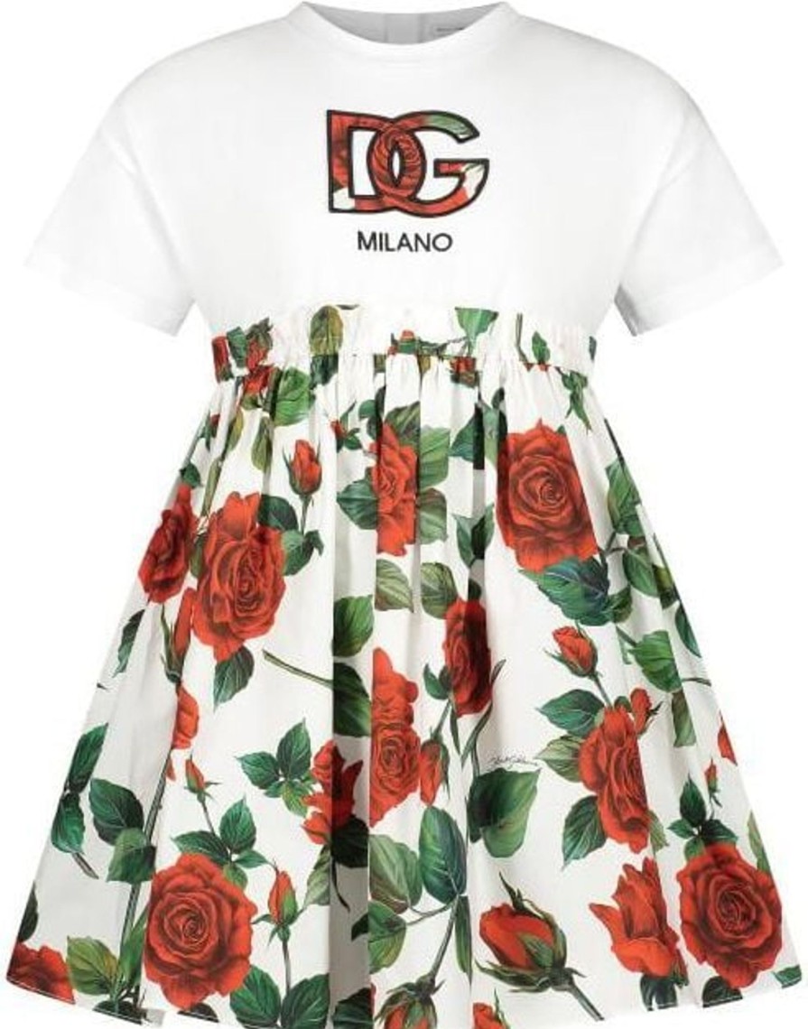 Kids Dolce & Gabbana Jurken | Dolce & Gabbana Short Sleeves Dress Rood