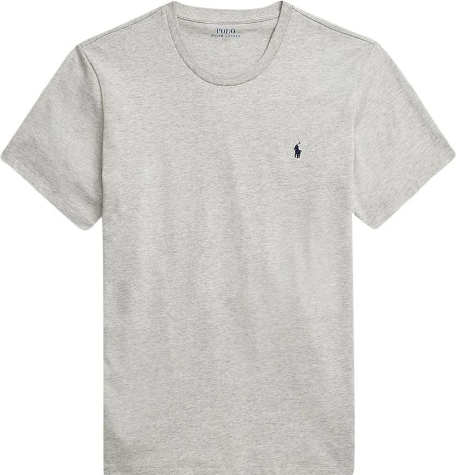 Heren Ralph Lauren | Ralph Lauren T-Shirt Crew Logo Grigia Grijs