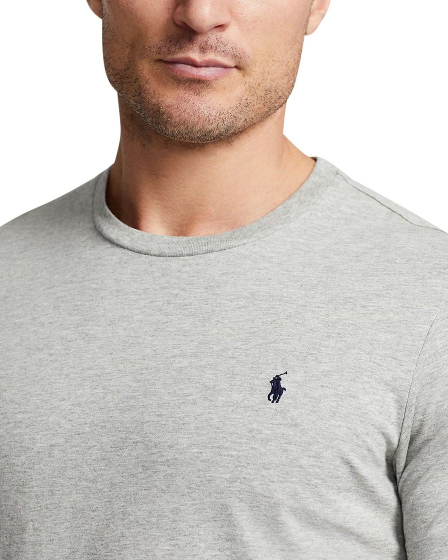 Heren Ralph Lauren | Ralph Lauren T-Shirt Crew Logo Grigia Grijs