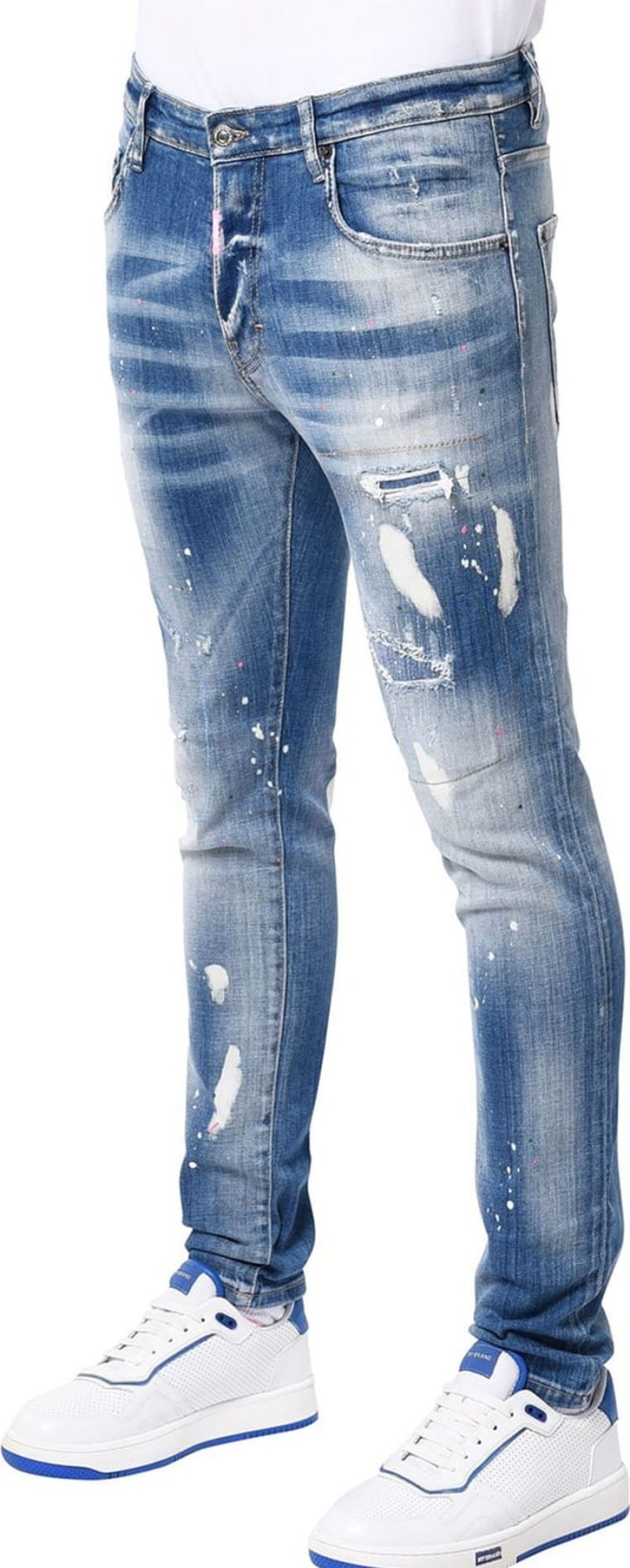 Heren My Brand | My Brand Mb Skinny Blue Jeans White Blauw