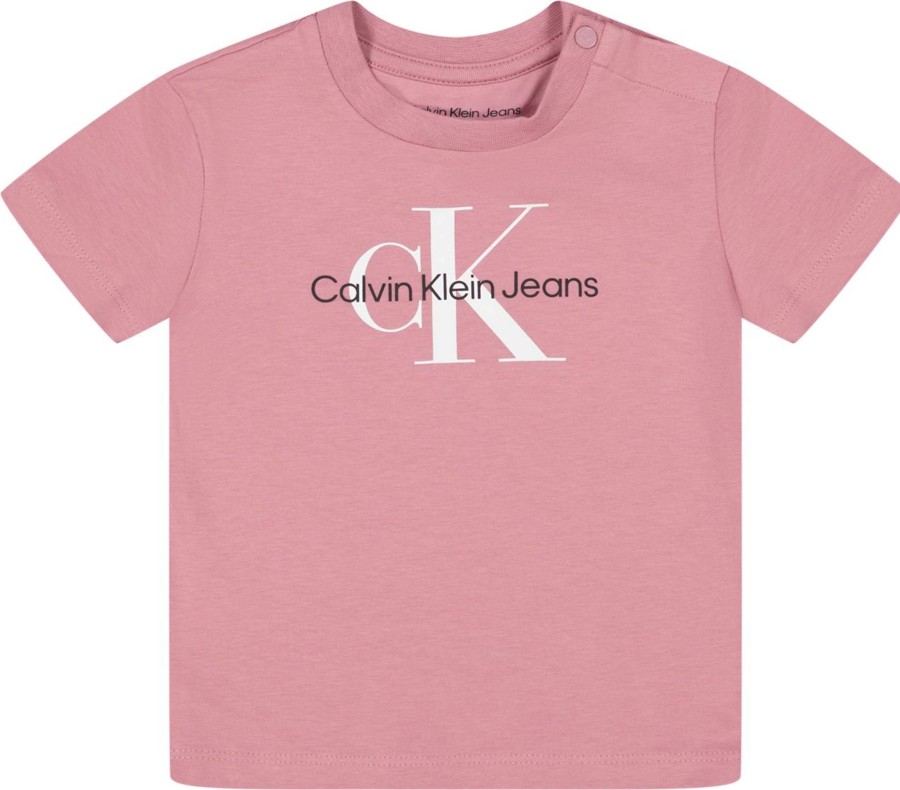 Kids Calvin Klein Shirts | Calvin Klein Calvin Klein Baby Meisjes T-Shirt Oud Roze Roze