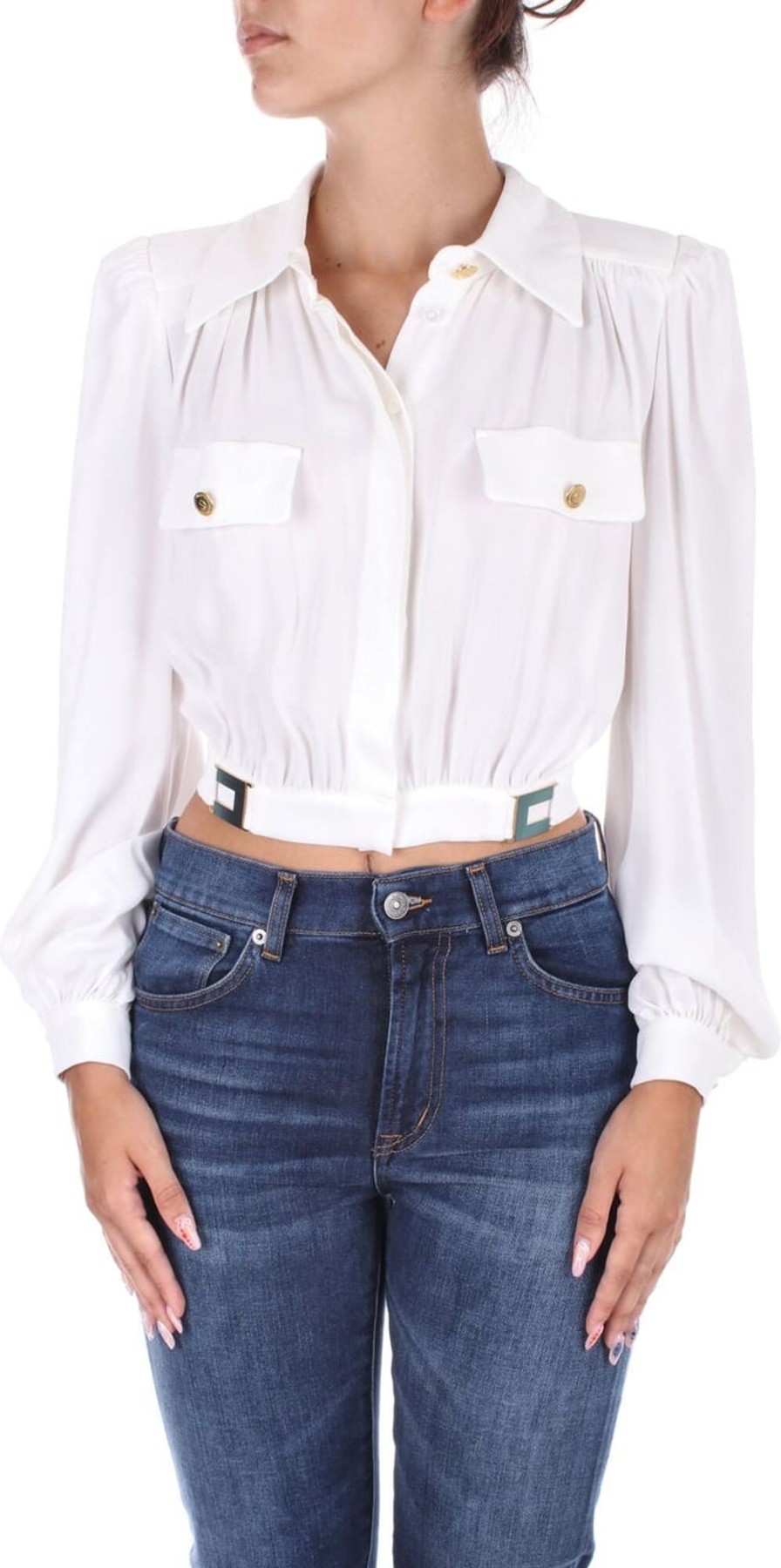 Dames Elisabetta Franchi | Elisabetta Franchi Shirts White Wit