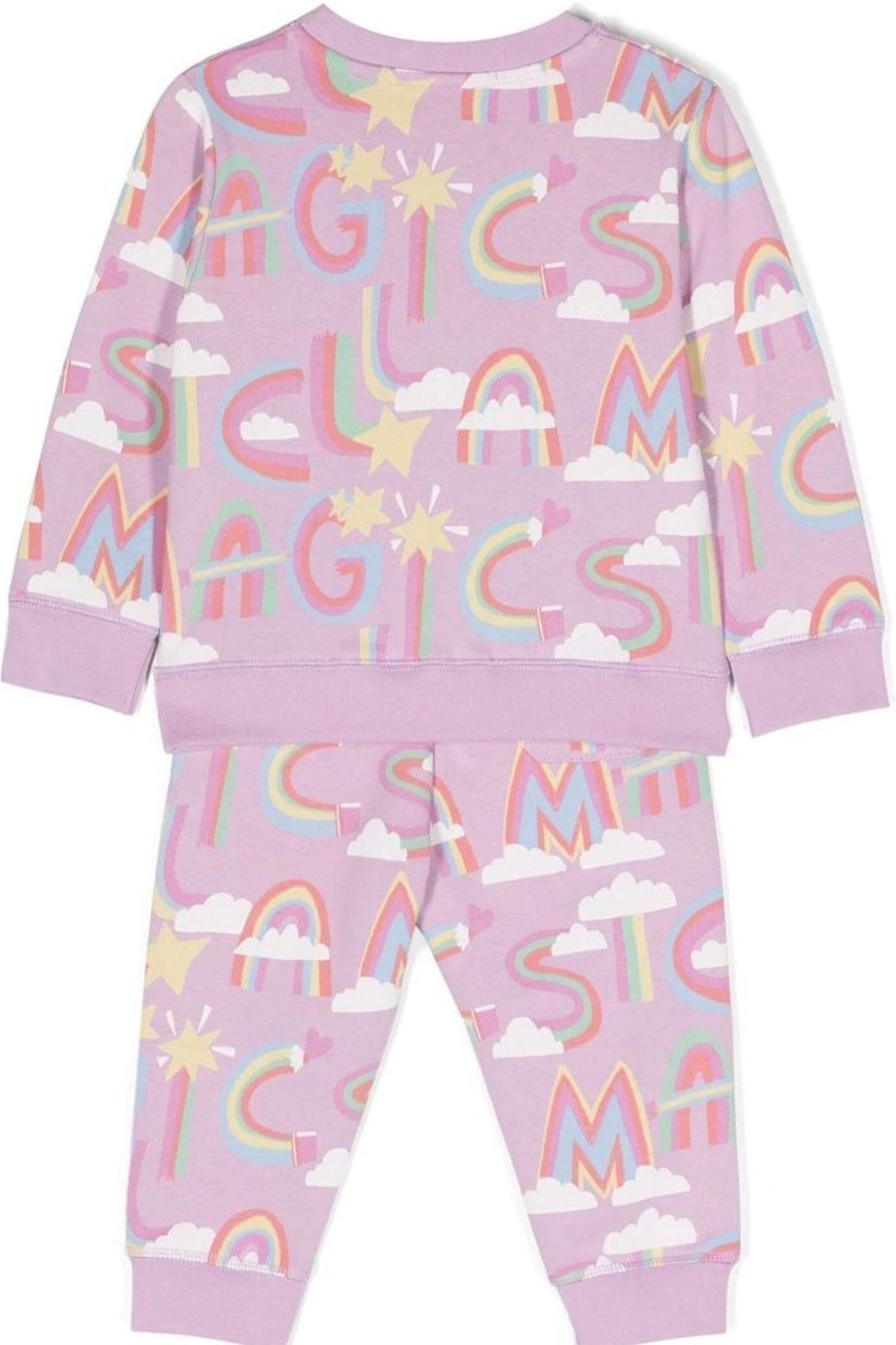 Kids Stella McCartney Jumpsuits | Stella Mccartney Fleece Tracksuit Purple Paars