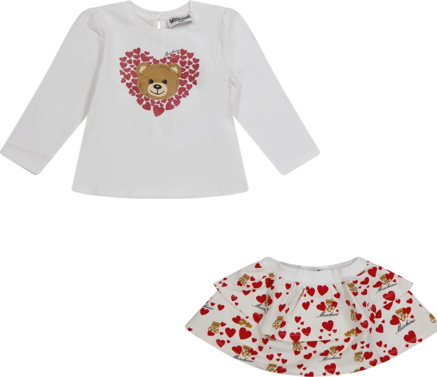 Kids Moschino Sets | Moschino Moschino Baby Meisjes Setjes Off White Wit