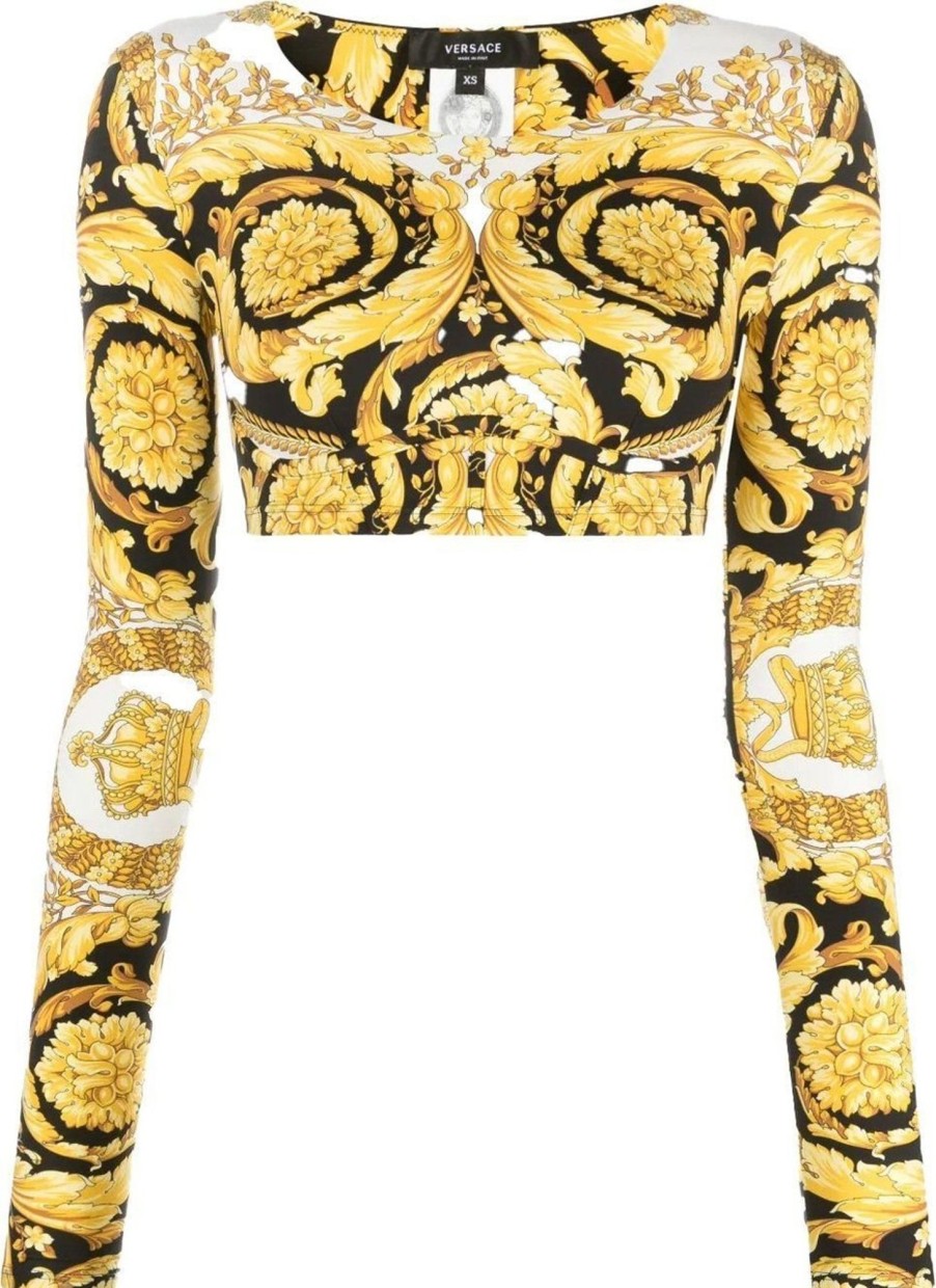 Dames Versace | Versace Barocco-Print Crop Top Divers