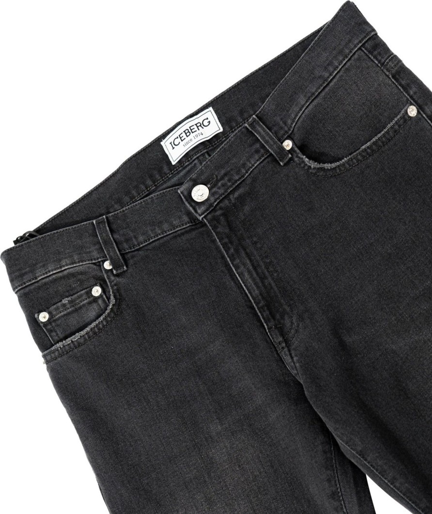 Heren Iceberg | Iceberg 5-Pocket Jeans Zwart