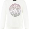 Kids Versace Truien | Versace Sweatshirt Fleece + Medusa Strass Embroidery Wit