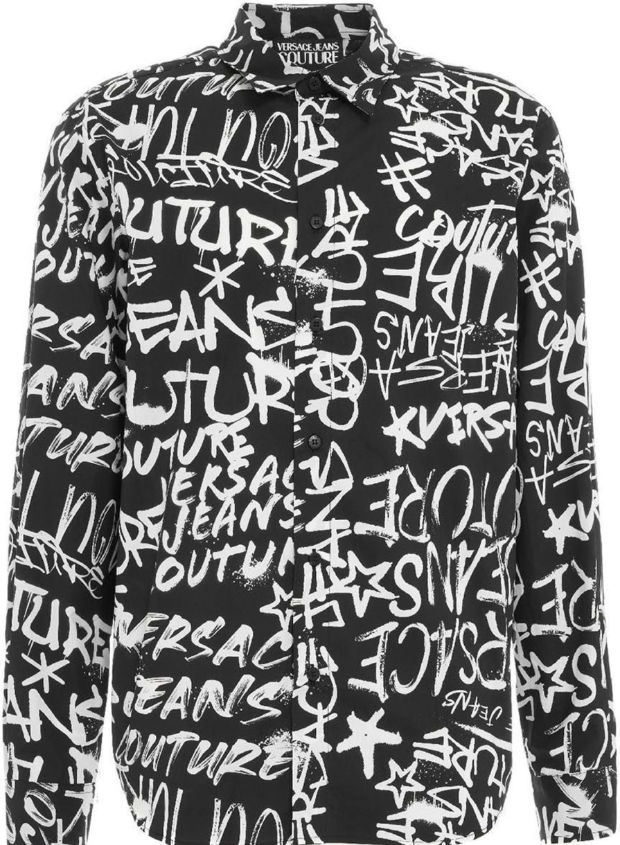 Heren Versace | Versace Graffiti Shirt Zwart