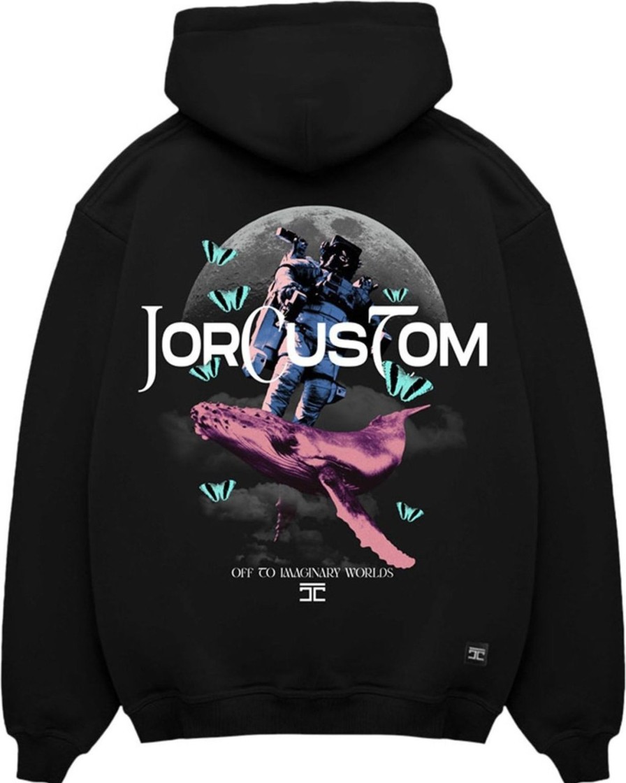 Heren JORCUSTOM | Jorcustom Astro Zipped Hoodie Black Zwart