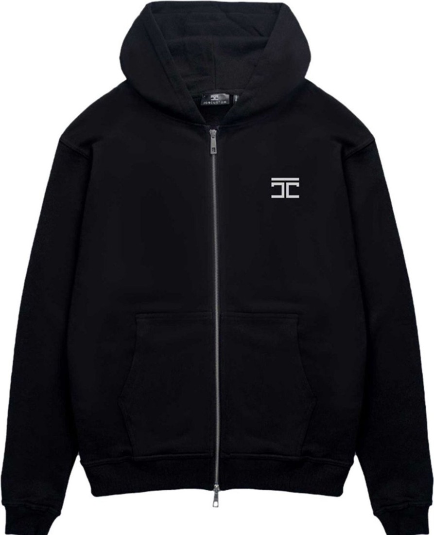 Heren JORCUSTOM | Jorcustom Astro Zipped Hoodie Black Zwart