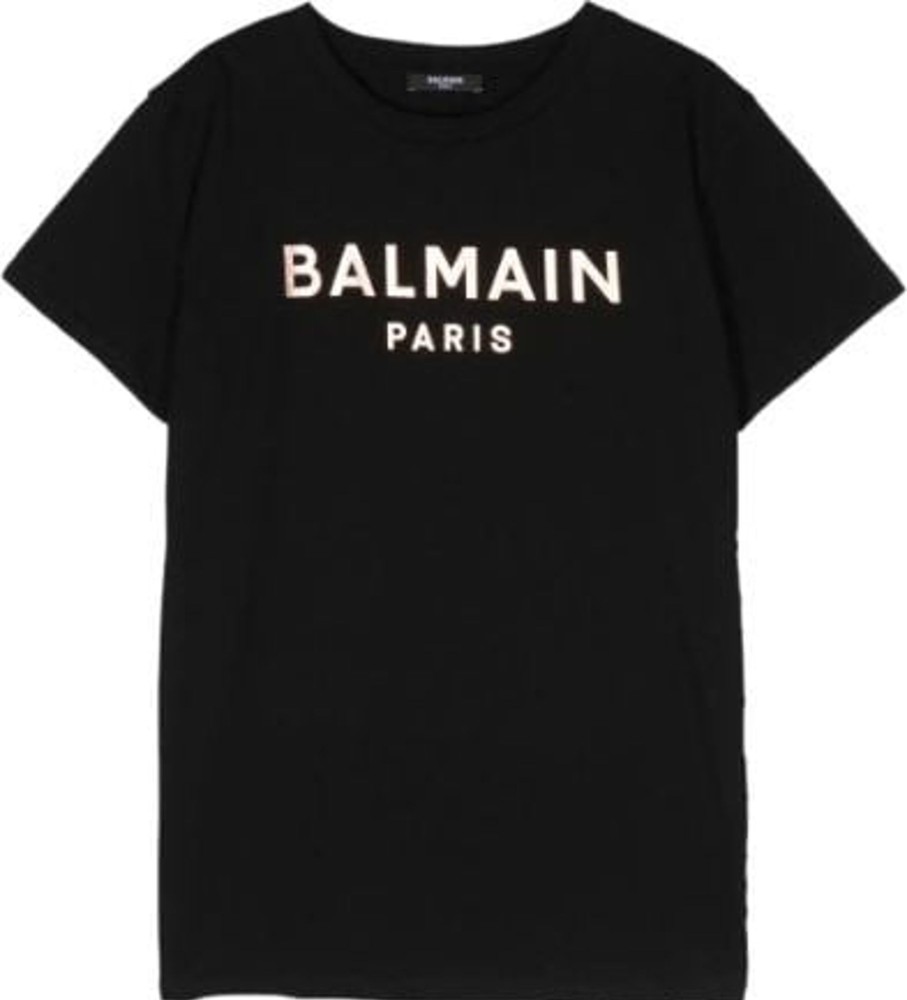 Kids Balmain Tops | Balmain T-Shirts And Polos Black Zwart