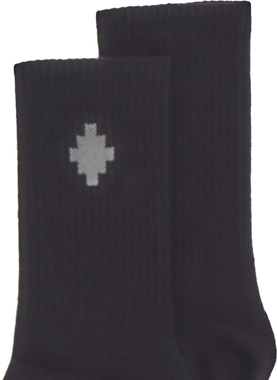 Kids Marcelo Burlon Accessoires | Marcelo Burlon Logo Midhigh Socks Zwart