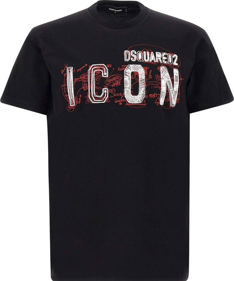 Heren Dsquared2 | Dsquared2 T-Shirts And Polos Black Zwart