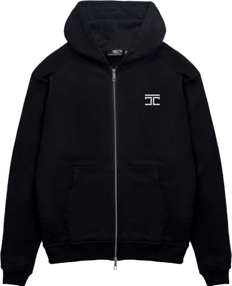 Heren JORCUSTOM | Jorcustom Vision Zipped Hoodie Black Zwart