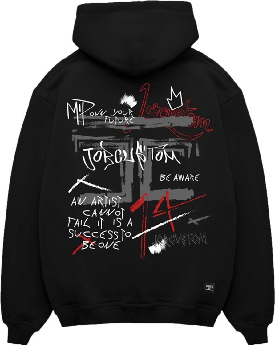 Heren JORCUSTOM | Jorcustom Artist Zipped Hoodie Black Zwart