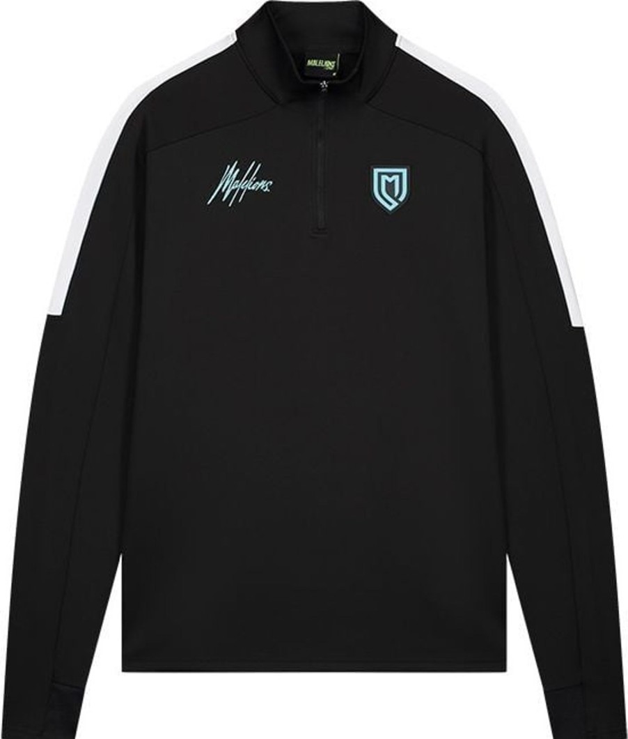 Heren Malelions | Malelions Sport Fielder Quarterzip - Black/Tu Zwart