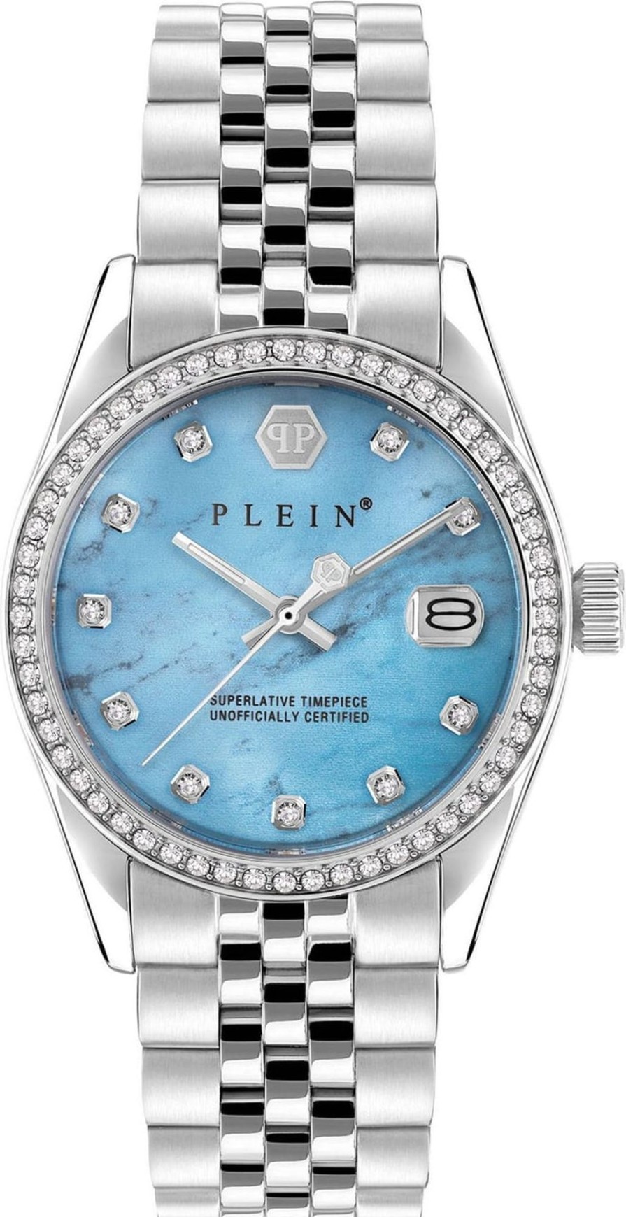 Dames Philipp Plein | Philipp Plein Date Superlative Pwyaa0423 Dameshorloge 34 Mm Blauw