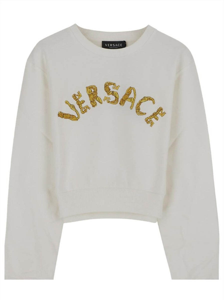 Kids Versace Truien | Versace Logo Sweatshirt Wit