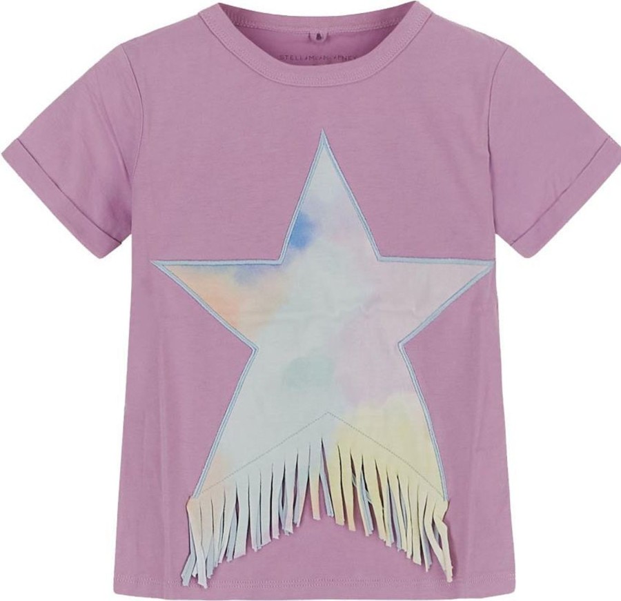 Kids Stella McCartney Tops | Stella Mccartney Cotton T-Shirt Paars