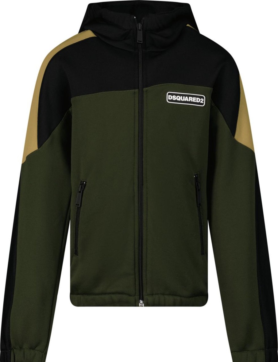 Kids Dsquared2 Vesten | Dsquared2 Dsquared2 Kinder Unisex Vesten Army Groen