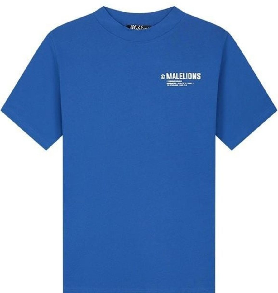 Heren Malelions | Malelions Men Workshop T-Shirt - Cobalt/White Blauw