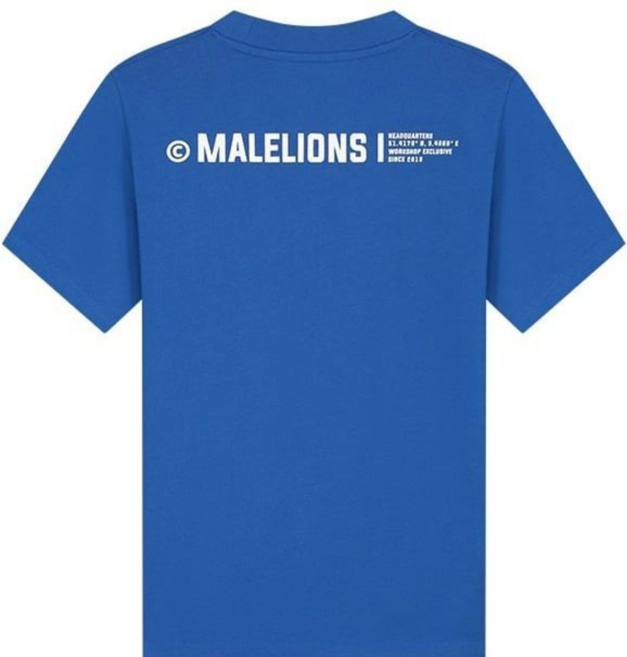 Heren Malelions | Malelions Men Workshop T-Shirt - Cobalt/White Blauw