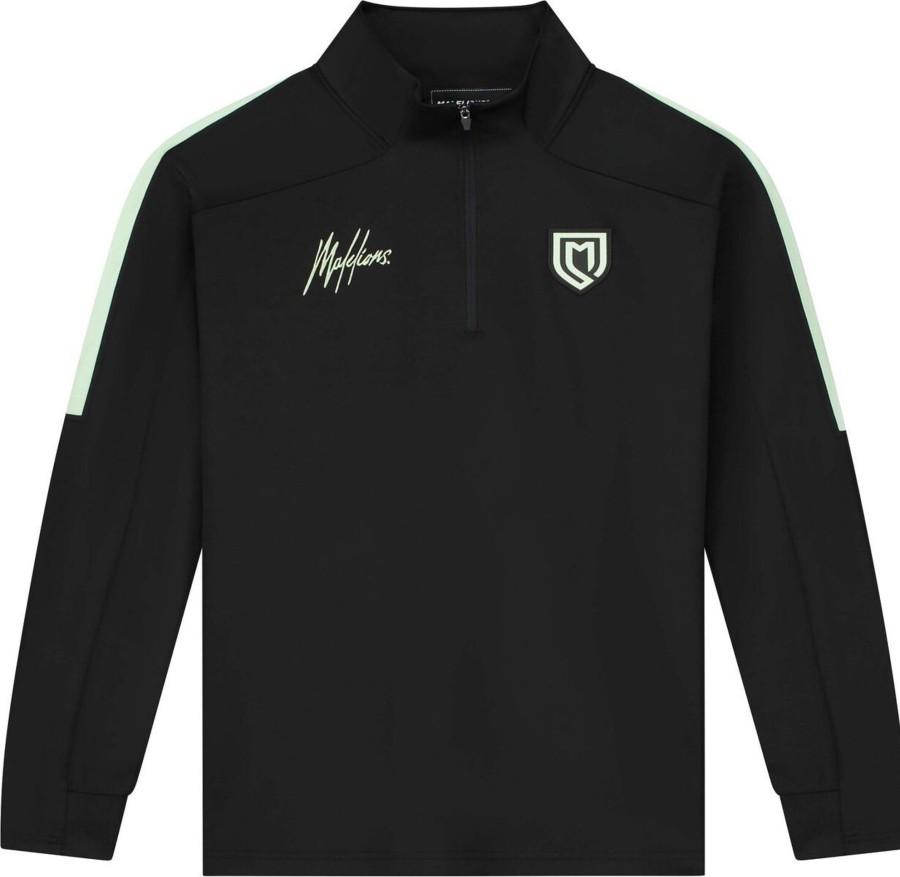 Heren Malelions | Malelions Sport Fielder Quarterzip - Black/Mi Zwart