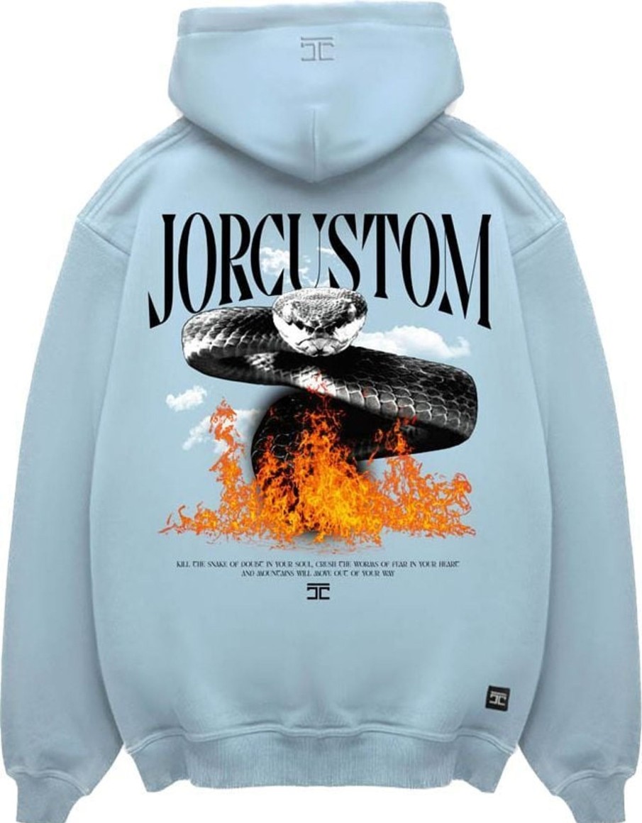 Heren JORCUSTOM | Jorcustom Snake Zipped Hoodie Blue Blauw