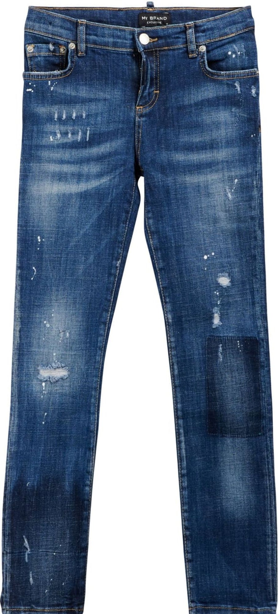 Kids My Brand Jeans | My Brand Destoyed White Spot Jean Blauw