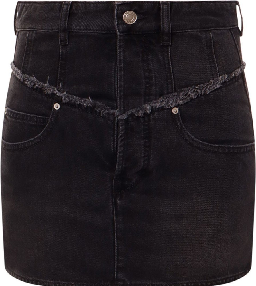 Dames Isabel Marant | Isabel Marant Denim Mini Skirt Zwart