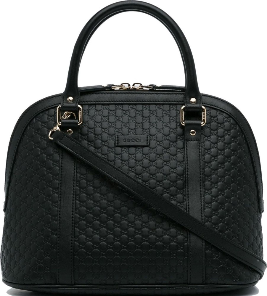 Dames Gucci | Gucci Medium Microguccissima Dome Satchel Zwart