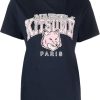 Dames Maison Kitsuné | Maison Kitsune Campus Fox Classic Tee Shirt Navy Blauw