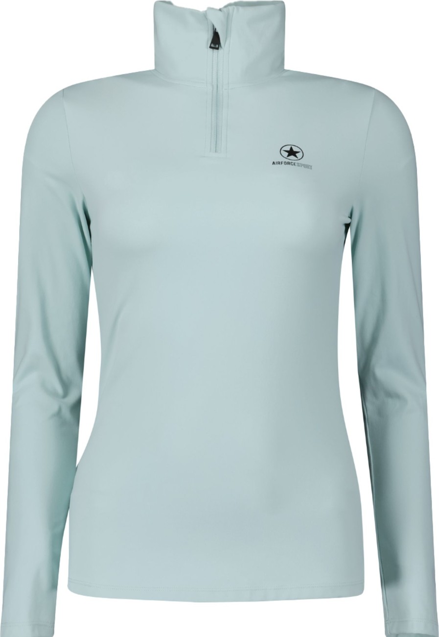 Dames Airforce Sport | Airforce Sport Basic Zip Pully Pastel Blue/Black Blauw