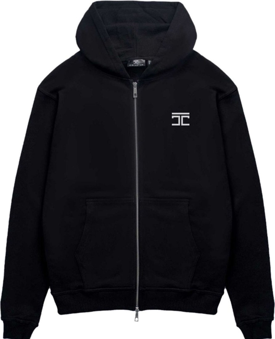 Heren JORCUSTOM | Jorcustom Loveangel Zipped Hoodie Black Zwart