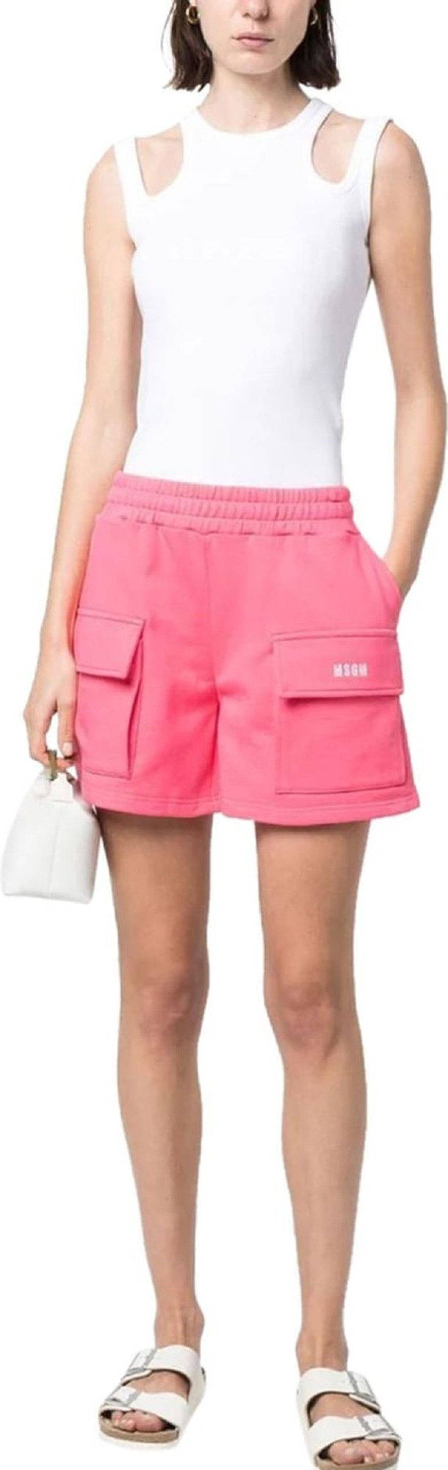 Dames MSGM | Msgm Logo-Embroidered Track Shorts Roze